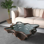 Contemporary living room table with geometric floral pattern