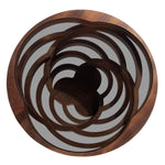 Modern wood coffee table with spiral interior design