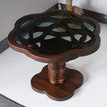 Geometric flower table with handcrafted petal structure