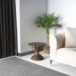 Elegant designer end  table with curved wooden silhouette