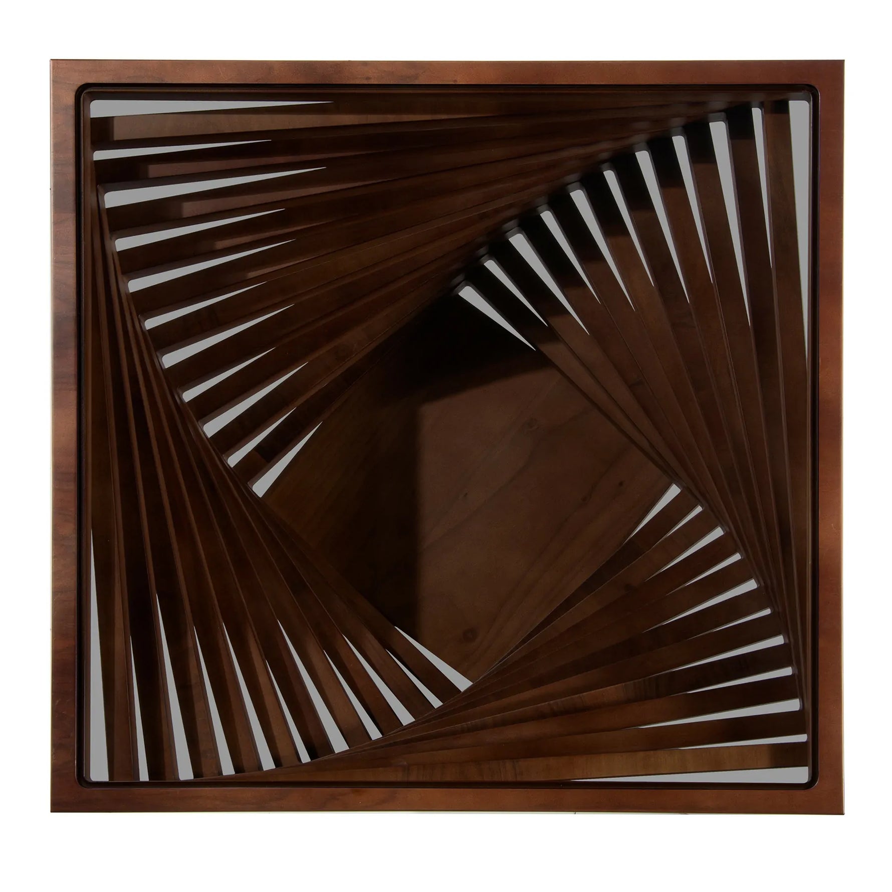 High-end Frezya center table handcrafted with premium walnut veneer for a modern aesthetic